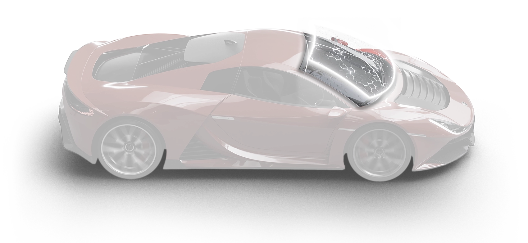 BF SHIELD shown on its intended automotive application